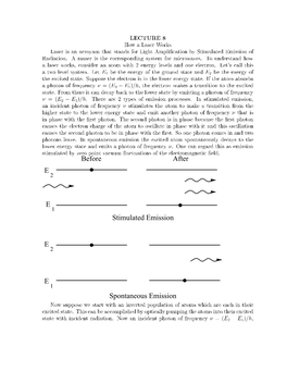 Spontaneous Emission Stimulated Emission E E E E Before After