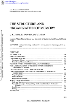 The Structure and Organization of Memory