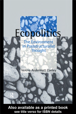 Ecopolitics: the Environment in Poststructuralist Thought