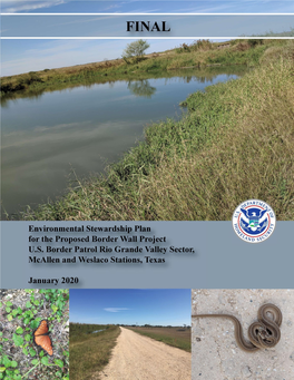 Final Environmental Stewardship Plan for the Proposed Border Wall