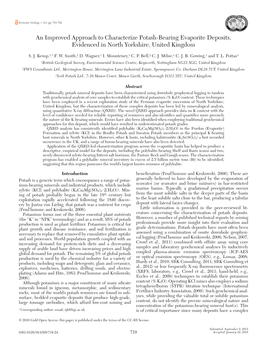 An Improved Approach to Characterize Potash-Bearing Evaporite Deposits, Evidenced in North Yorkshire, United Kingdom