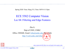 ECE 5582 Computer Vision Lec 04: Filtering and Edge Features