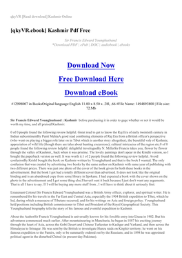 [Qkyvr.Ebook] Kashmir Pdf Free