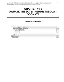 Volume 2, Chapter 11-5: Aquatic Insects: Hemimetabola