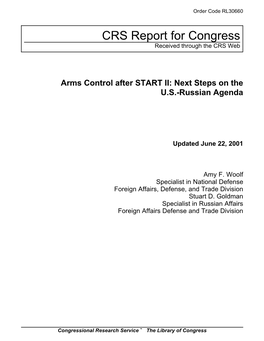 Arms Control After START II: Next Steps on the U.S.-Russian Agenda