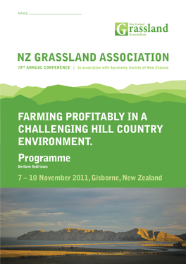 Programme NZ GRASSLAND ASSOCIATION
