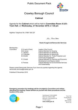 (Public Pack)Agenda Document for Cabinet, 21/11/2018 19:30