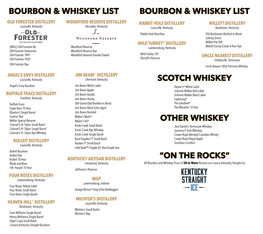 “On the Rocks” Bourbon & Whiskey List