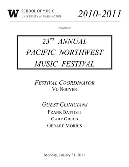 23 Annual Pacific Northwest Music Festival