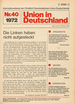 UID 1972 Nr. 40, Union in Deutschland