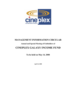 Cineplex Galaxy Income Fund