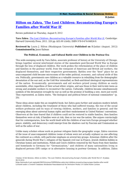 Hilton on Zahra, 'The Lost Children: Reconstructing Europe's Families After World War II'