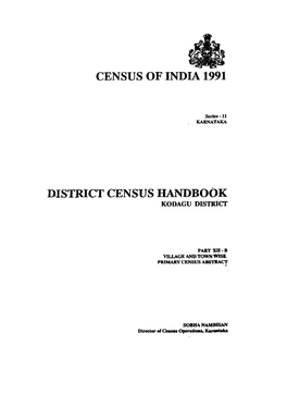 District Census Handbook, Kodagu, Part XII-B, Series-11