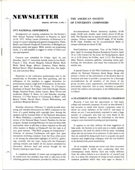 Newsletter the American Society March, 1971/Vol