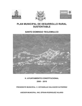 Plan Municipal De Desarrollo Rural Sustentable
