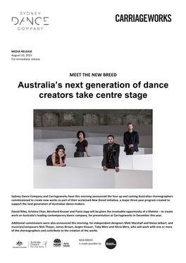 Australia's Next Generation of Dance Creators