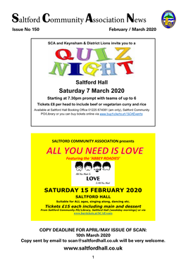 Saltford Community Association News Issue No 150 February / March 2020