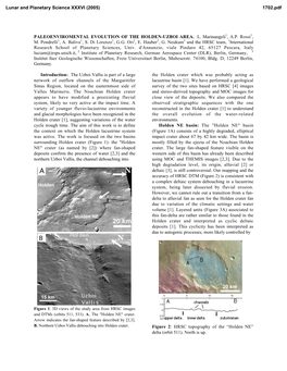 Paleoenviromental Evolution of the Holden-Uzboi Area