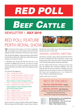 Red Poll Feature Perth Royal Show