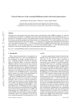 Critical Behavior of the Extended Hubbard Model with Bond Dimerization