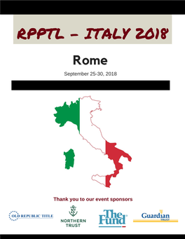 ROME Schedule of Events