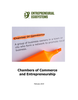 Chambers of Commerce and Entrepreneurship