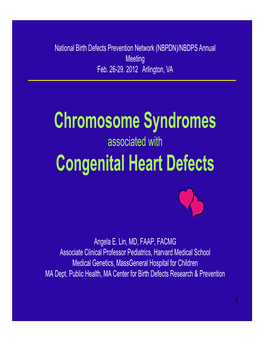 Chromosome Syndromes Congenital Heart Defects
