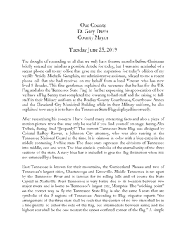 Our County D. Gary Davis County Mayor Tuesday June 25, 2019