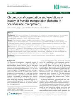 Chromosomal Organization and Evolutionary History of Mariner