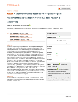 Transmembrane Transport[Version 2; Peer Review: 2 Approved]