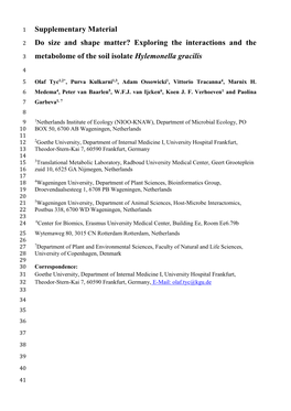 Exploring the Interactions and the Metabolome of the Soil