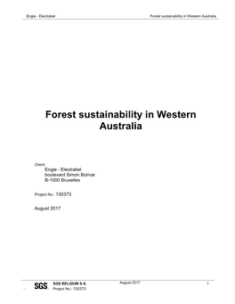 SGS Forest Sustainability in Western Australia