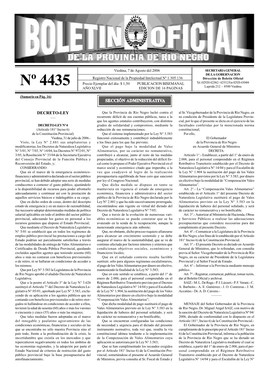 Nº 4435 Laprida 212 - 8500 Viedma AÑO XLVII EDICION DE 16 PAGINAS