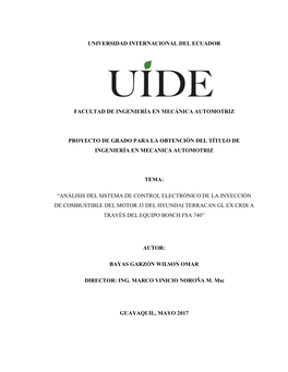 Universidad Internacional Del Ecuador Facultad De Ingeniería En Mecánica Automotriz
