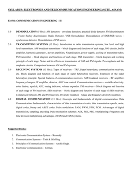 Electronics and Telecommunication Engineering (Scte, Assam)