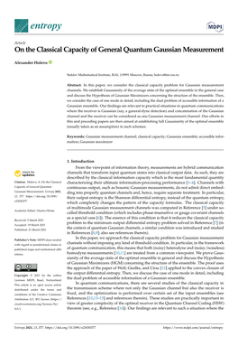 On the Classical Capacity of General Quantum Gaussian Measurement