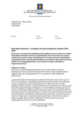 Nesodden Kommune – Innsigelse Til Kommuneplanens Arealdel 2018