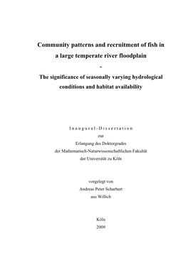 Community Patterns and Recruitment of Fish in A