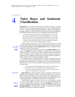 Naive Bayes and Sentiment Classification