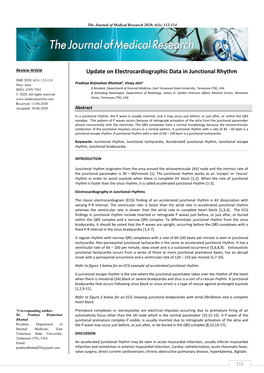 Update on Electrocardiographic Data in Junctional Rhythm