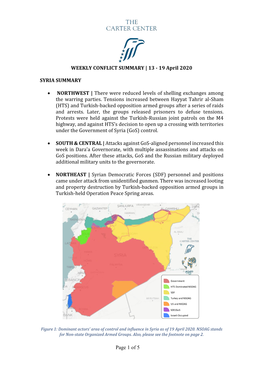 WEEKLY CONFLICT SUMMARY | 13 - 19 April 2020