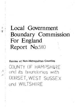 Local Government Boundary Commission for England Report No.580