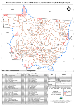 Rios Situados No Limite Do Estado De Mato Grosso E Unidades De Conservação De Proteção Integral 60°0'0"O 57°0'0"O 54°0'0"O 51°0'0"O