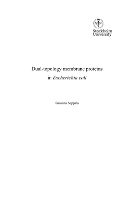 Dual-Topology Membrane Proteins in Escherichia Coli