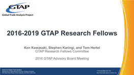 2016-2019 GTAP Research Fellows