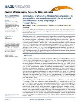 Contributions of Physical and Biogeochemical Processes to Phytoplankton Biomass Enhancement in the Surface and Subsurface Layers