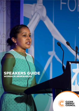 Speakers Guide Women in Renewables Message from the Chief Executive