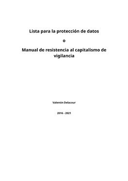 Lista Para La Protección De Datos O Manual De Resistencia