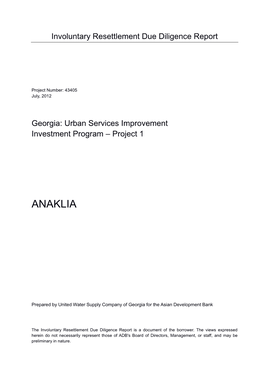 Georgia: Urban Services Improvement Investment Program – Project 1