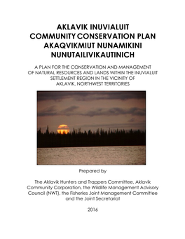 Aklavik Community Conservation Plan